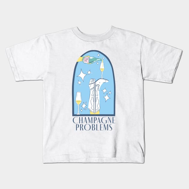 Champagne Problems Kids T-Shirt by Taylor Thompson Art